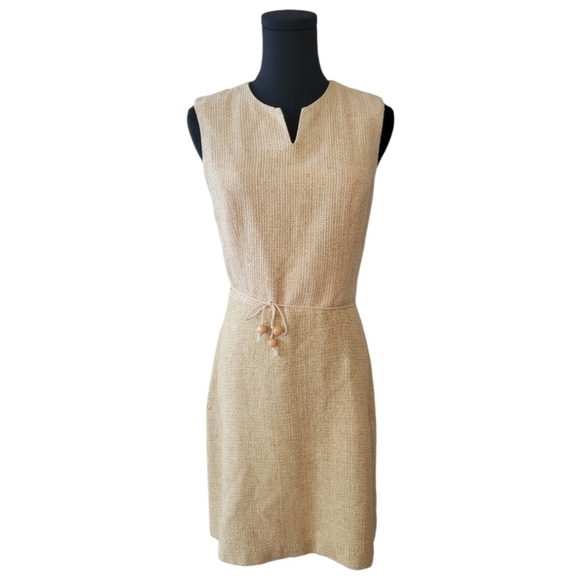 Vintage Tocca Sleeveless 100% Silk Tweed Dress Size 8 - Picture 1 of 5